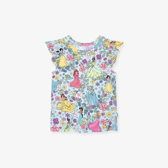 NWT Posh Peanut Disney Princess Ruffled Cap Sleeve T-Shirt size 2T - Picture 1 of 4